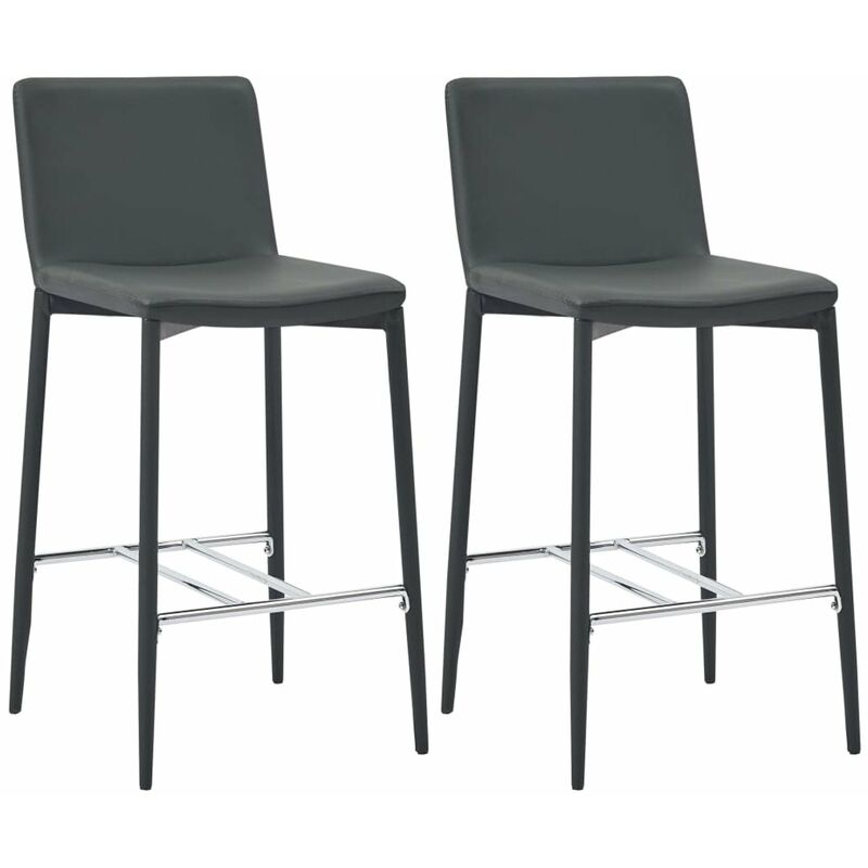 

Taburetes de cocina 2 unidades cuero sintetico gris
