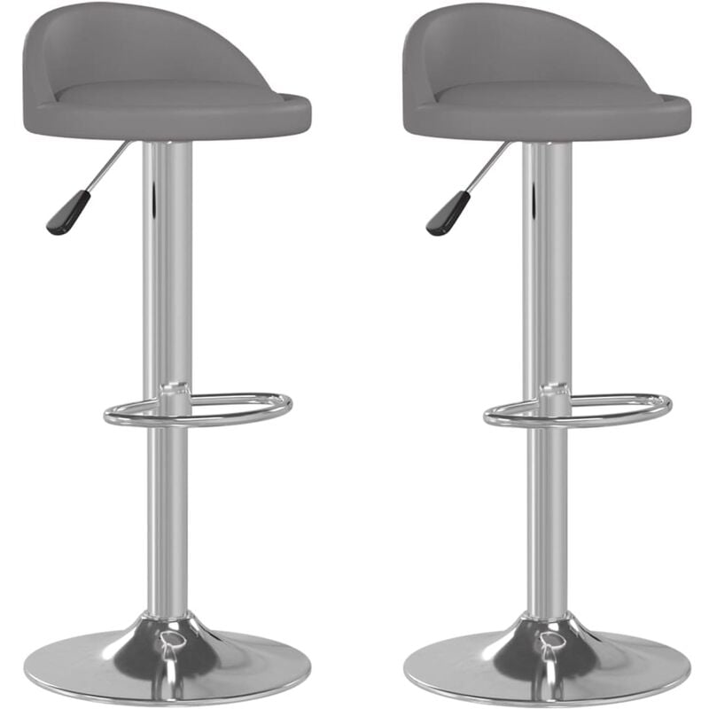 

Taburetes de cocina 2 unidades cuero sintético gris