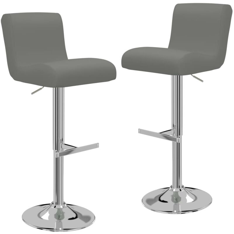 

vidaXL Taburetes de Cocina 2 Unidades Cuero Sintético Gris - Gris