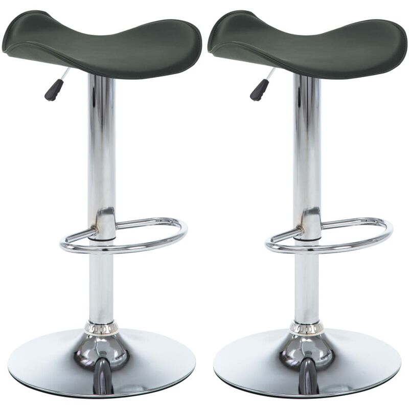 

vidaXL Taburetes de cocina 2 unidades cuero sintético gris - Gris