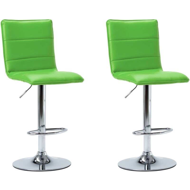 

vidaXL Taburete de Cocina Cuero Sintético 2 Unidades Verde - Verde