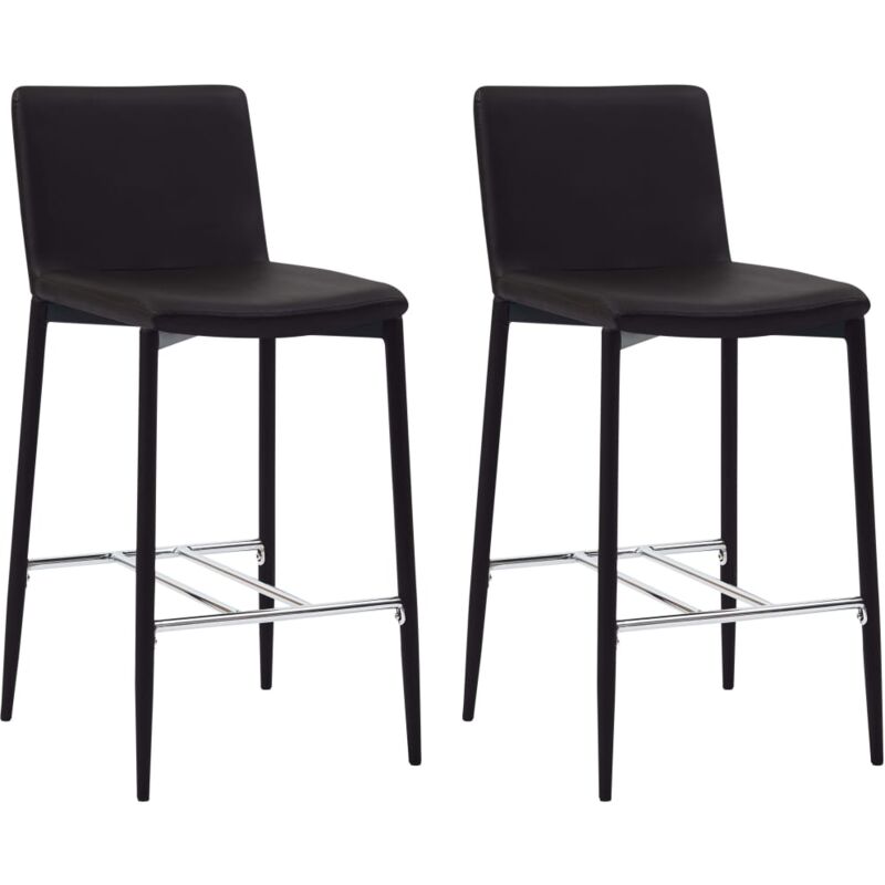 

vidaXL Taburetes de Cocina Cuero Sintético 2 Unidades Marrón - Marrón