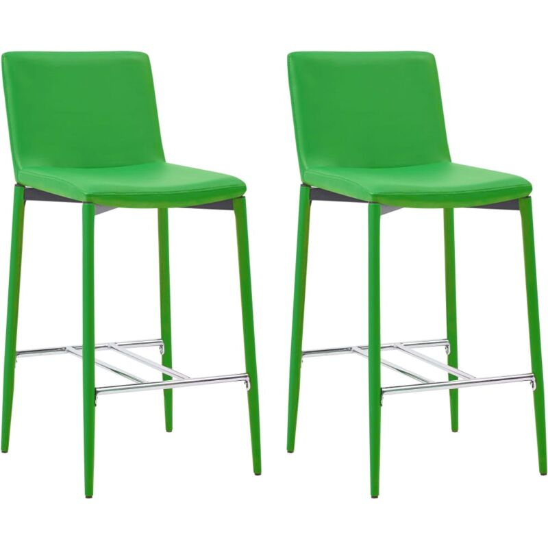 

vidaXL Taburetes de Cocina Cuero Sintético 2 Unidades Verde - Verde