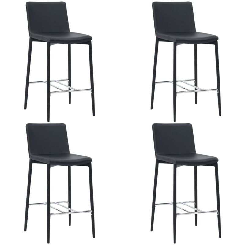 

Taburetes de Cocina Cuero Sintético 4 Unidades Negro - Negro - Vidaxl