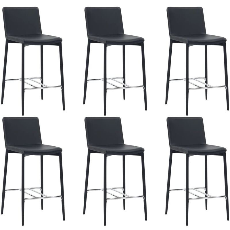 

Taburetes de Cocina Cuero Sintético 6 Unidades Negro - Negro - Vidaxl