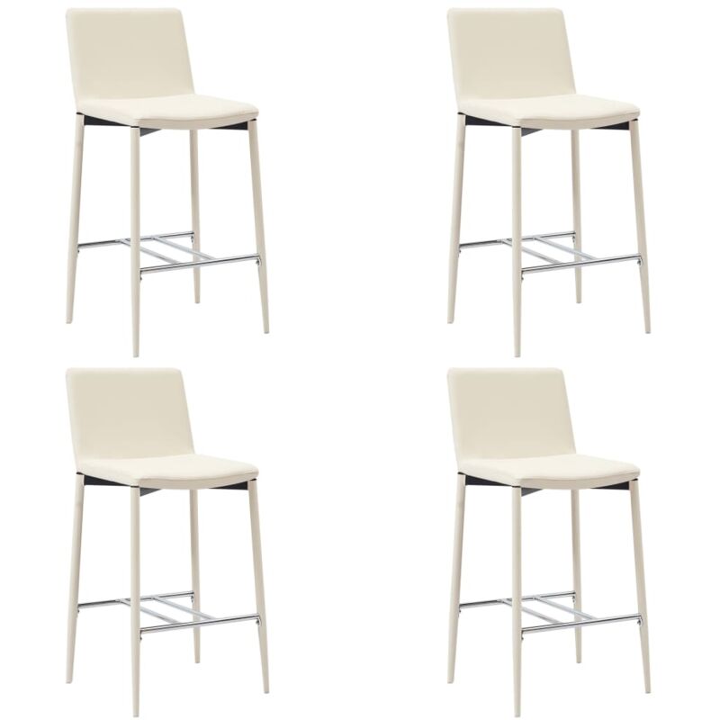 

vidaXL Taburetes de Cocina Cuero Sintético 4 Unidades Crema - Crema