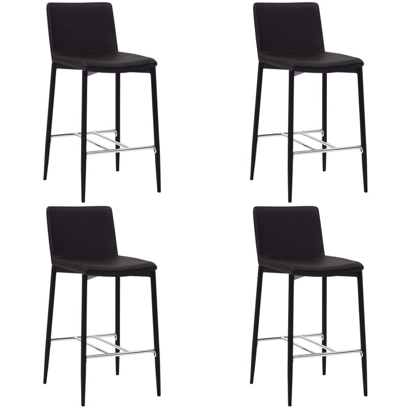 

vidaXL Taburetes de Cocina Cuero Sintético 4 Unidades Marrón - Marrón