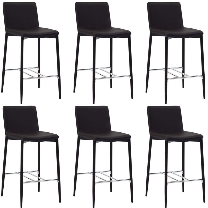 

vidaXL Taburetes de Cocina Cuero Sintético 6 Unidades Marrón - Marrón