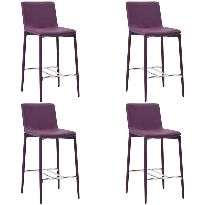 

Vidaxl - Taburetes de Cocina Cuero Sintético 4 Unidades Morado - Púrpura