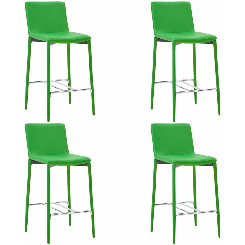 

vidaXL Taburetes de Cocina Cuero Sintético 4 Unidades Verde - Verde