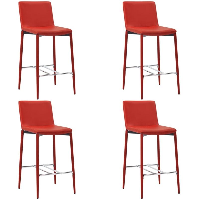 

Taburetes de Cocina Cuero Sintético 4 Unidades Rojo - Rojo - Vidaxl