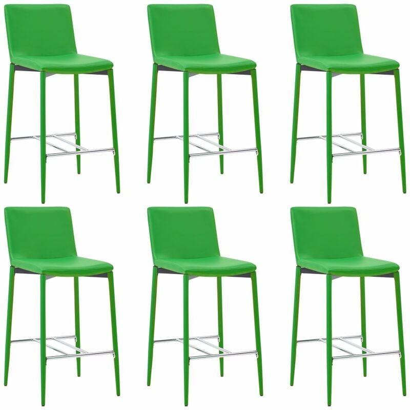 

vidaXL Taburetes de Cocina Cuero Sintético 6 Unidades Verde - Verde