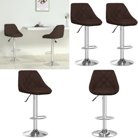 Taburetes de cocina 2 unidades cuero sintético marrón - Asiento ajustable - Taburete de cocina