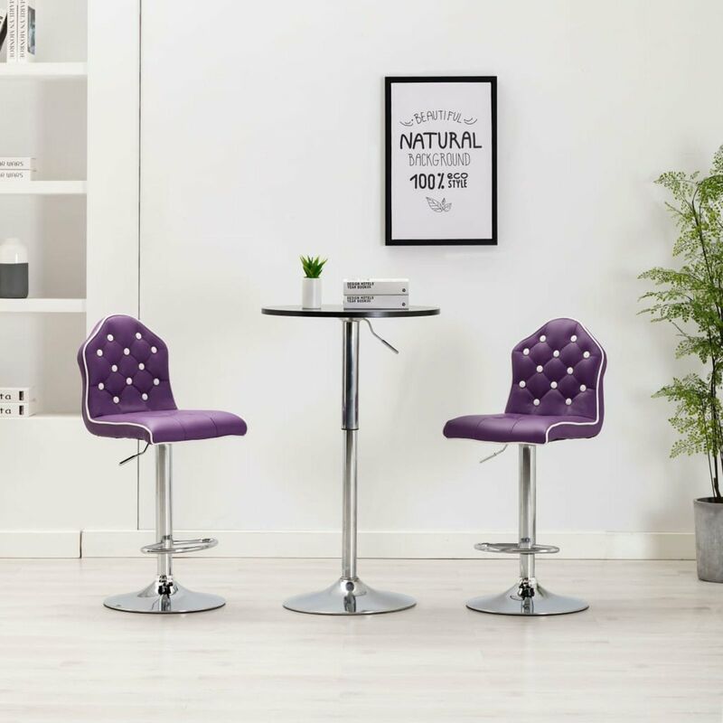 

Happyshopping - Taburetes de cocina 2 unidades cuero sintetico morado