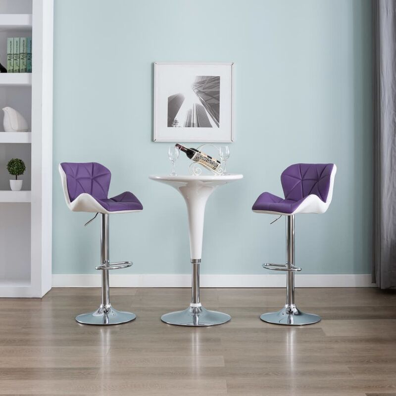 

Taburetes de cocina 2 unidades cuero sintético morado