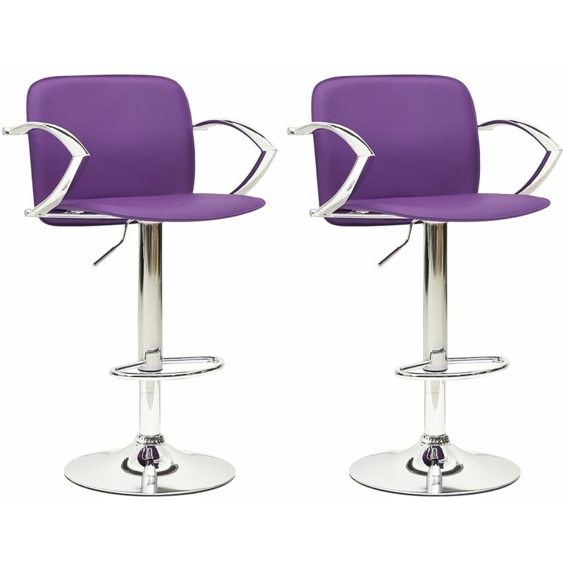 

Taburetes de cocina 2 unidades cuero sintético morado