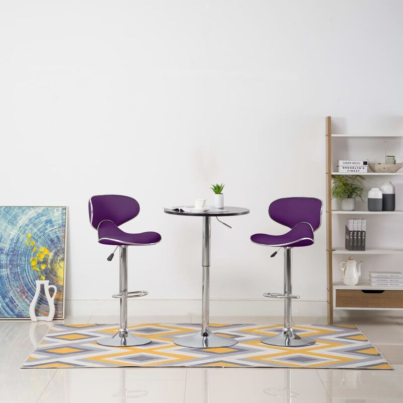 

Taburetes de cocina 2 unidades cuero sintético morado