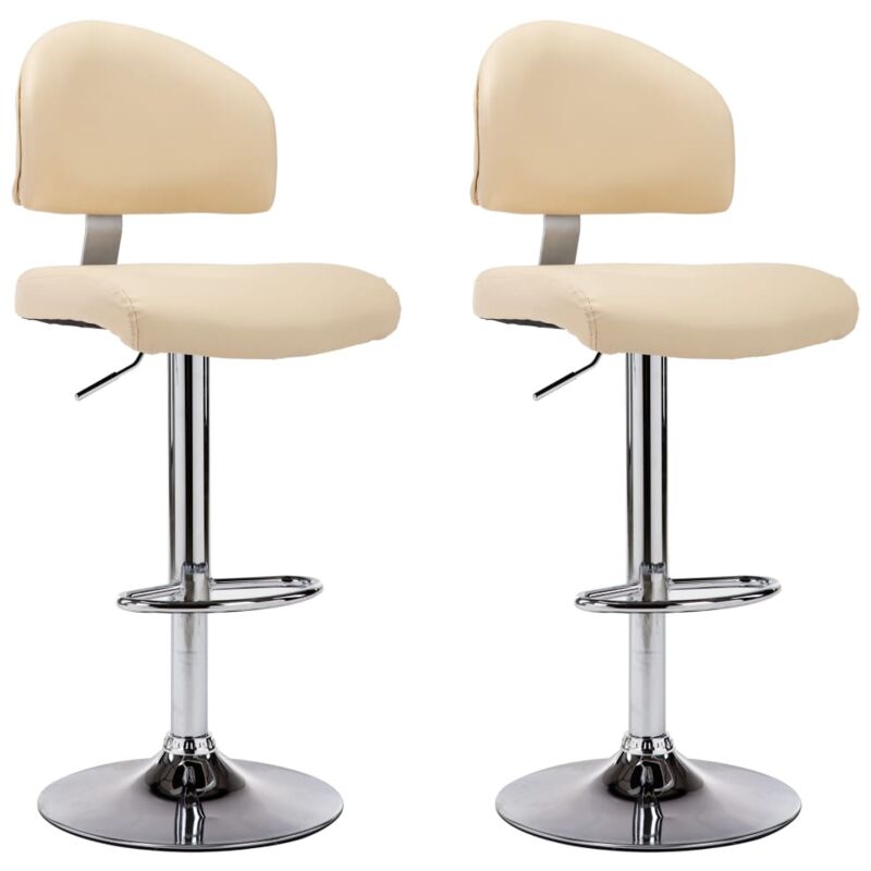 

vidaXL Taburetes de Cocina Cuero Sintético 2 Unidades Crema - Crema