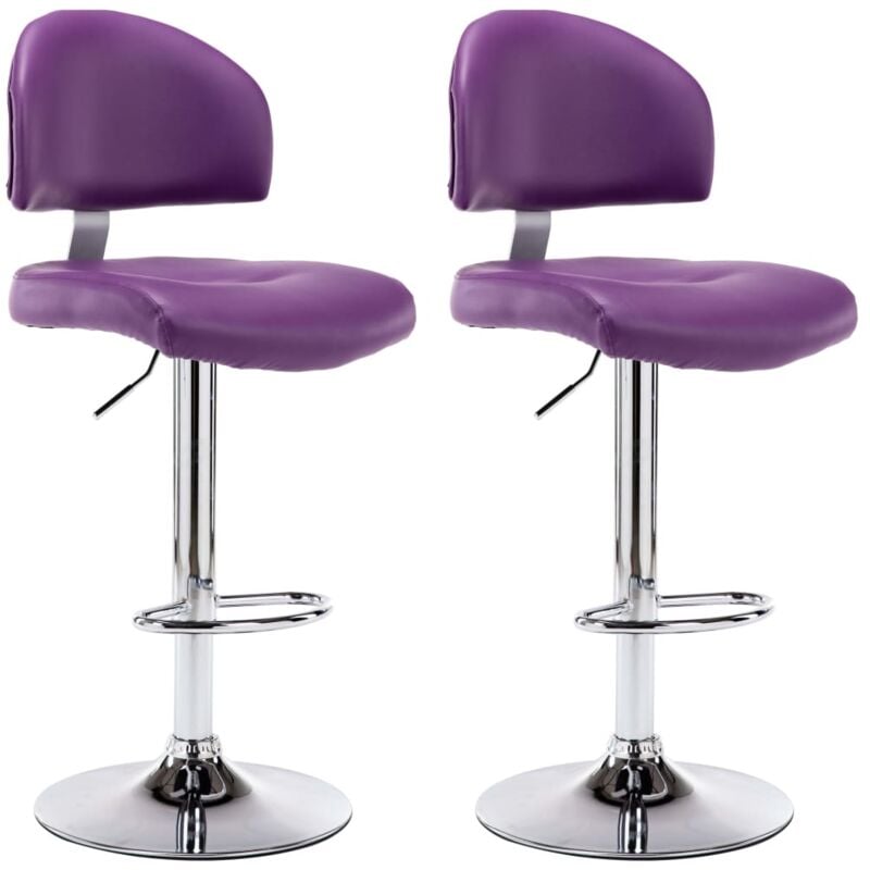 

vidaXL Taburetes de Cocina Cuero Sintético 2 Unidades Morado - Púrpura
