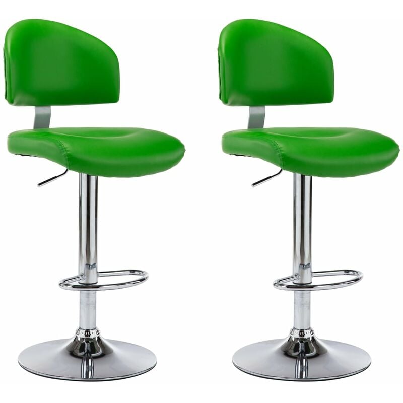 

vidaXL Taburetes de Cocina Cuero Sintético 2 Unidades Verde - Verde