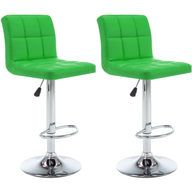 

vidaXL Taburetes de Cocina 2 Unidades Cuero Sintético Verde - Verde