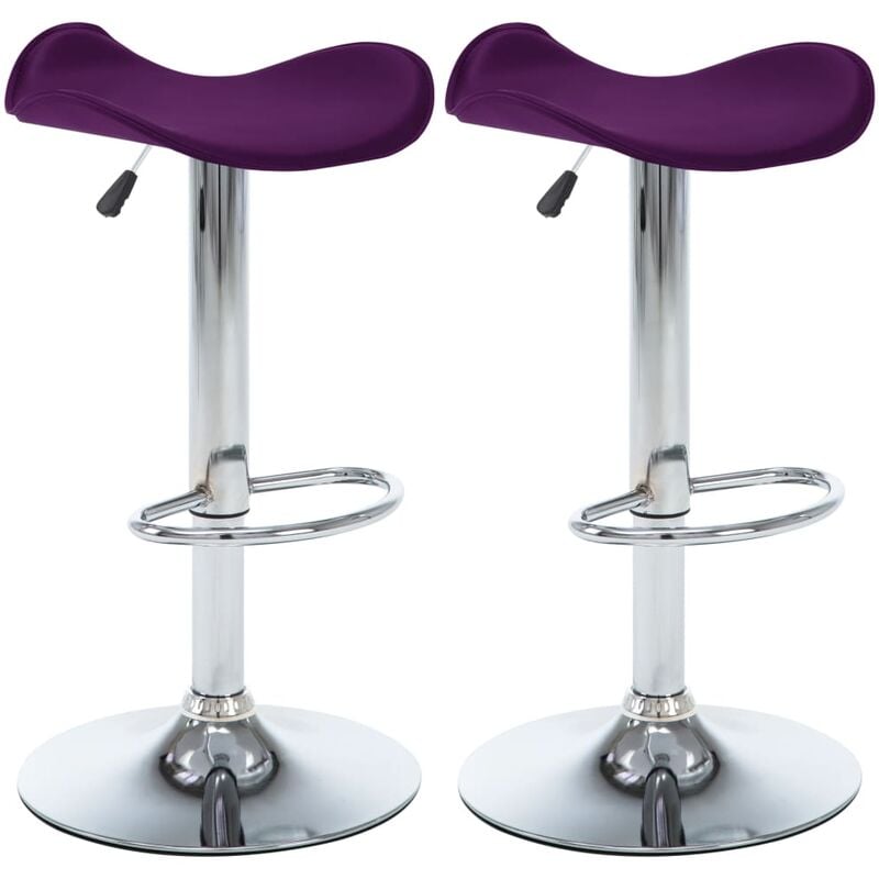 

vidaXL Taburetes de cocina 2 unidades cuero sintético morado - Púrpura