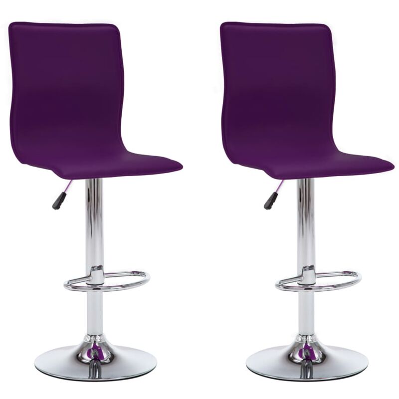 

vidaXL Taburetes de cocina 2 unidades cuero sintético morado - Púrpura