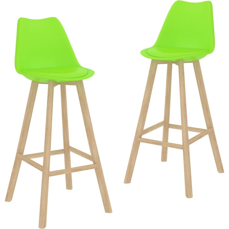 

vidaXL Taburetes de Cocina 2 Unidades Cuero Sintético Verde - Verde