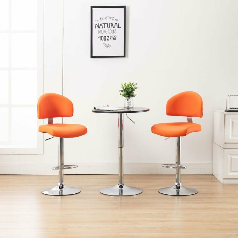 

Happyshopping - Taburetes de cocina 2 unidades cuero sintetico naranja