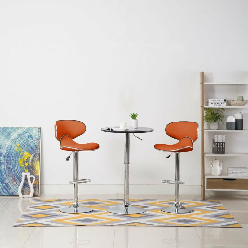 

Taburetes de cocina 2 unidades cuero sintetico naranja