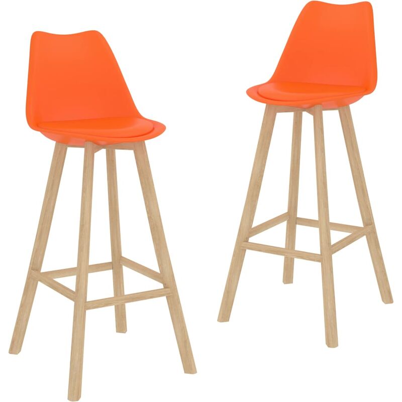

Taburetes de cocina 2 unidades cuero sintético naranja