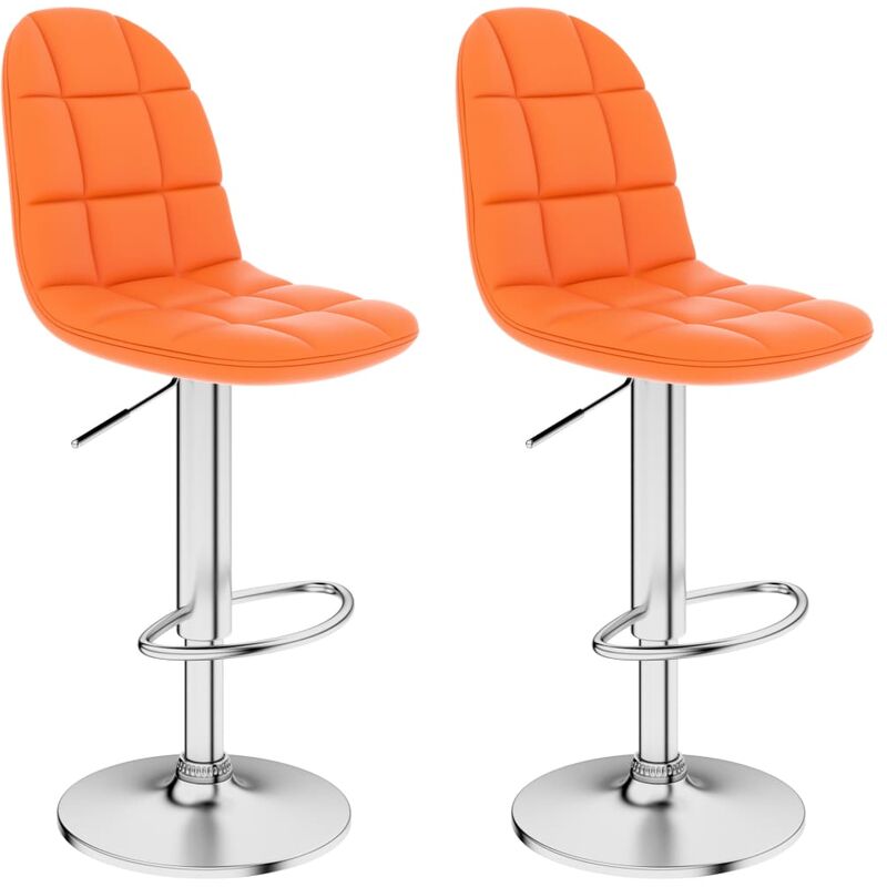 

Taburetes de cocina 2 unidades cuero sintético naranja