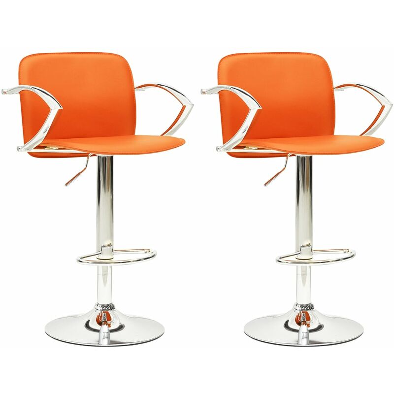 

Taburetes de cocina 2 unidades cuero sintético naranja