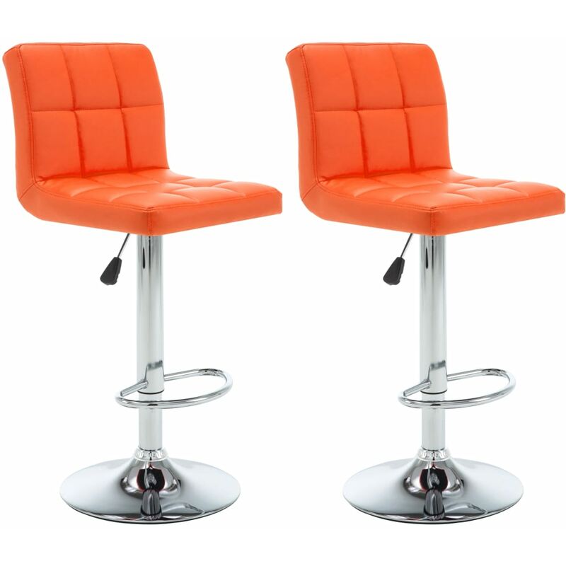 

Taburetes de cocina 2 unidades cuero sintético naranja