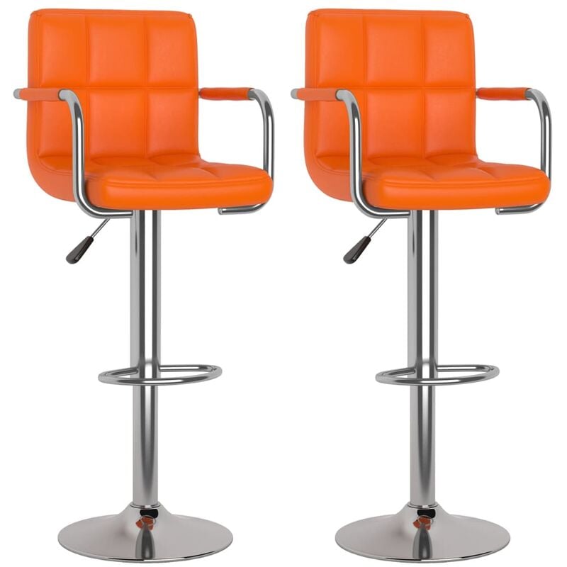 

Taburetes de cocina 2 unidades cuero sintético naranja
