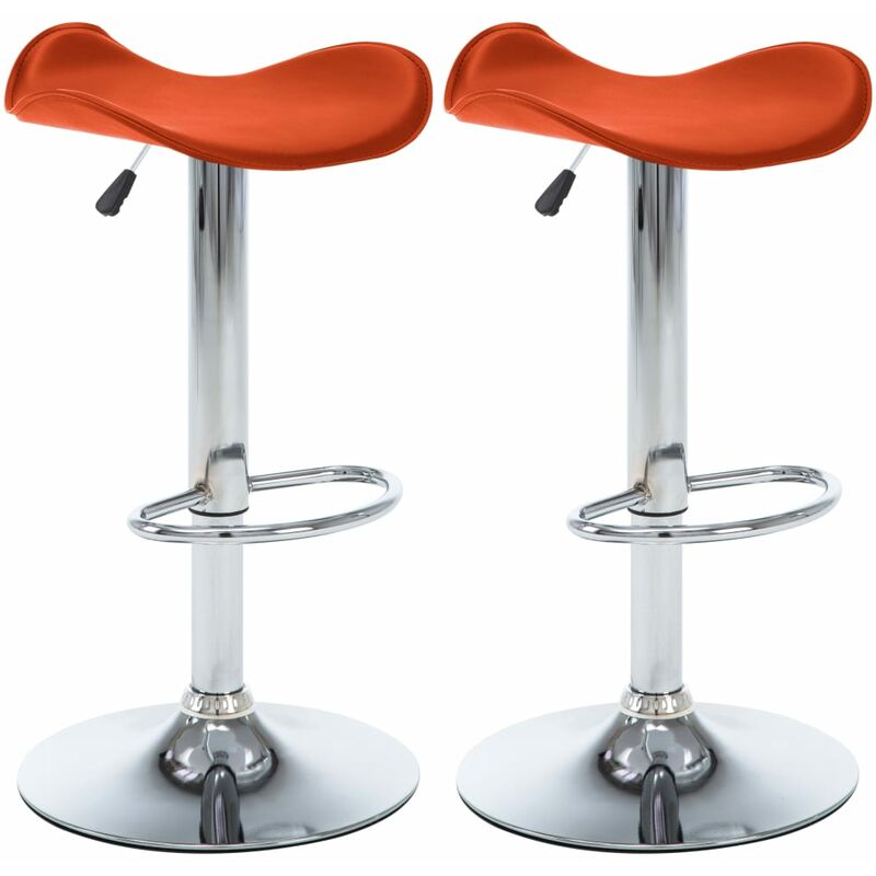 

vidaXL Taburetes de cocina 2 unidades cuero sintético naranja - Naranja