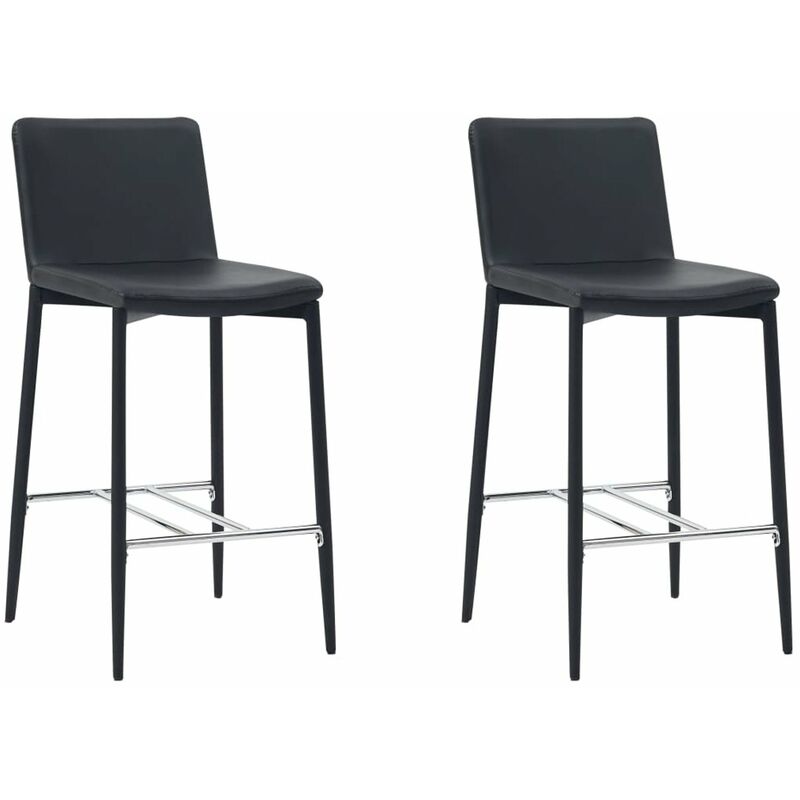 

Taburetes de cocina 2 unidades cuero sintetico negro