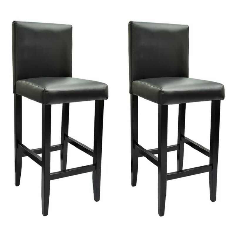 

Taburetes de cocina 2 unidades cuero sintético negro