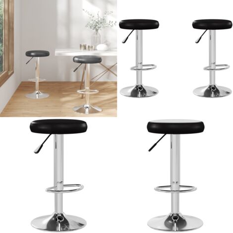 Taburetes de cocina 2 unidades cuero sintético negro - Taburete giratorio - Asiento de bar