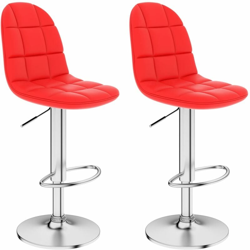

Taburetes de cocina 2 unidades cuero sintético rojo