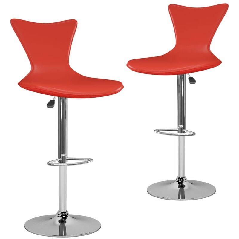 

Taburetes de cocina 2 unidades cuero sintético rojo