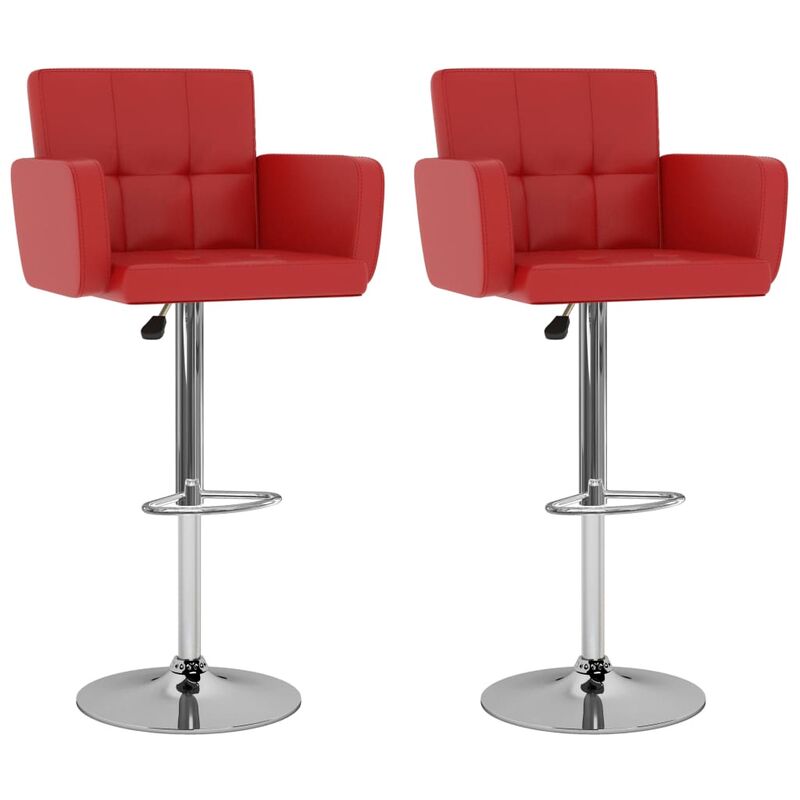 

BHD - Taburetes de cocina 2 unidades cuero sintético rojo