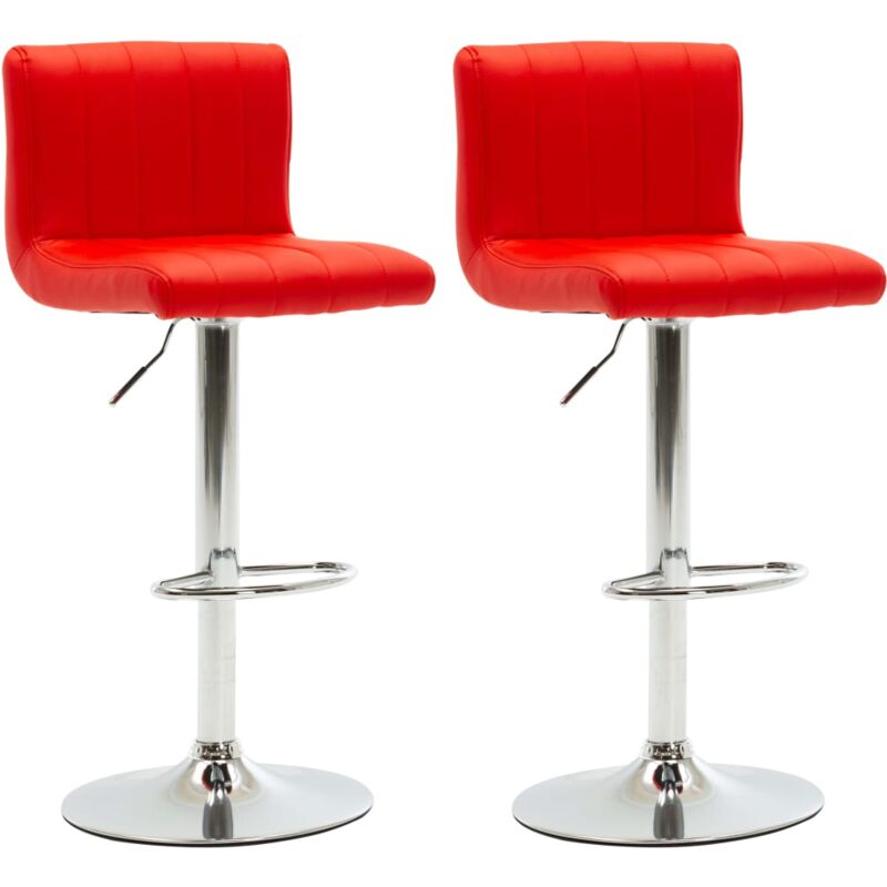 

vidaXL Taburete de Cocina Cuero Sintético 2 Unidades Rojo - Rojo