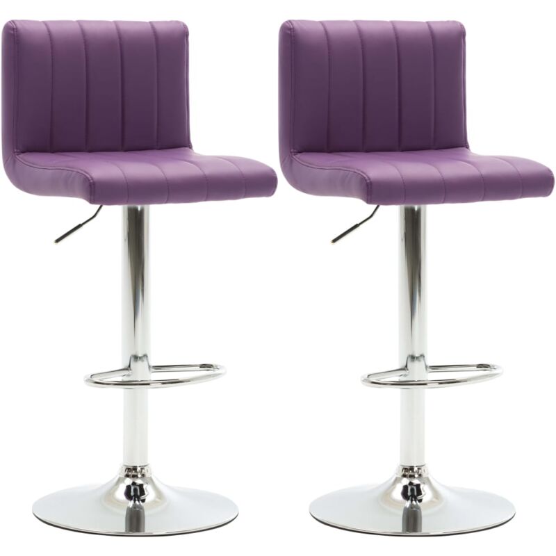 

vidaXL Taburete de Cocina Cuero Sintético 2 Unidades Morado - Púrpura