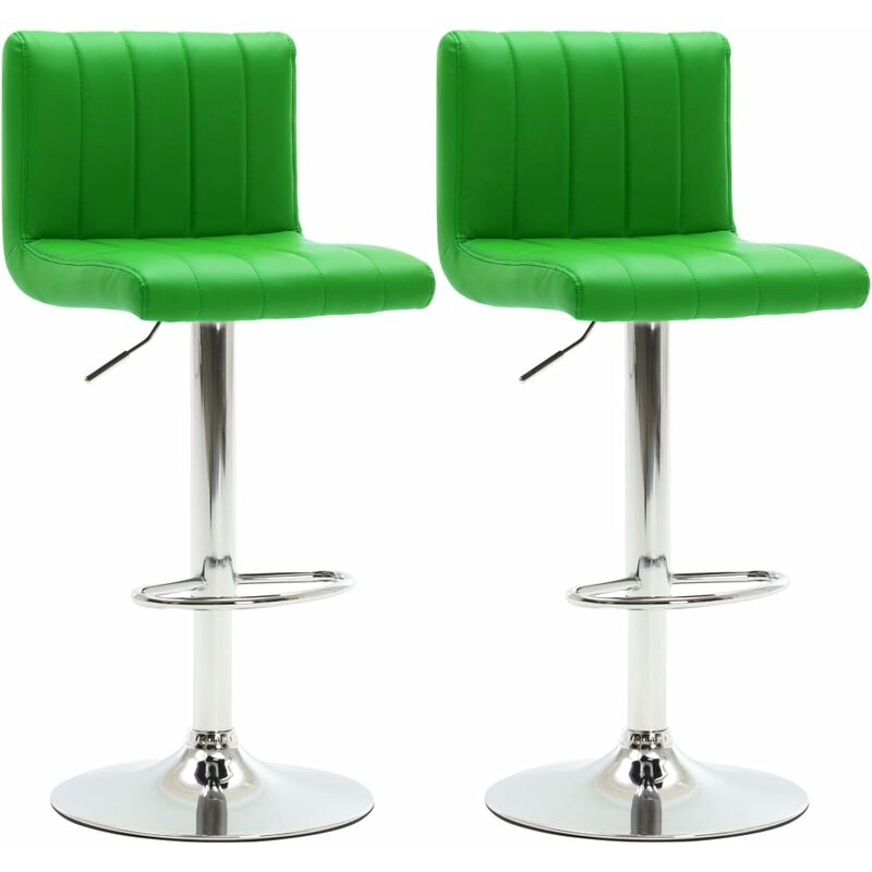 

vidaXL Taburete de Cocina Cuero Sintético 2 Unidades Verde - Verde