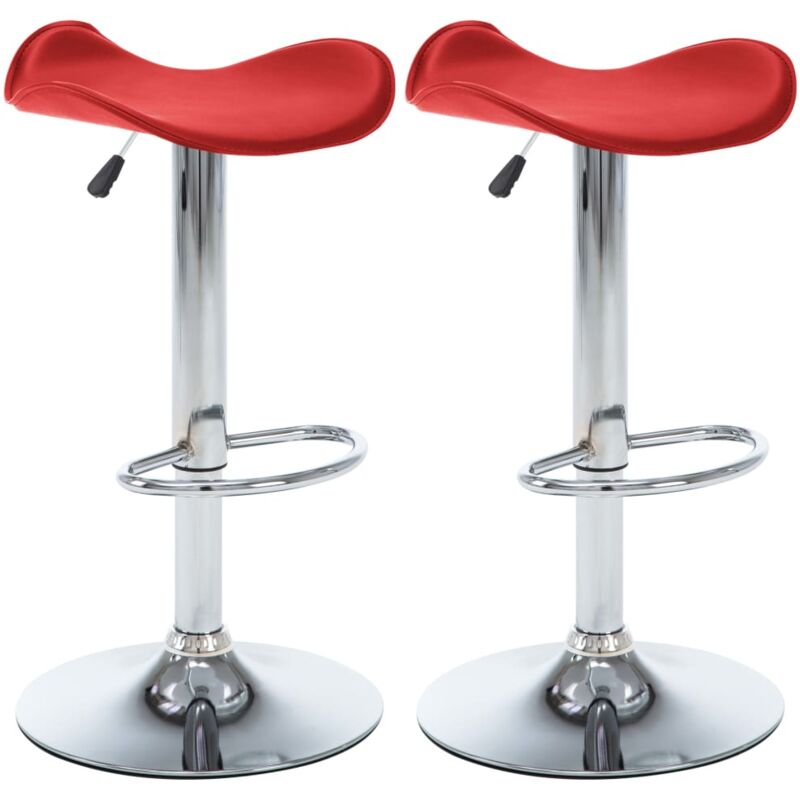 

vidaXL Taburetes de cocina 2 unidades cuero sintético rojo - Rojo