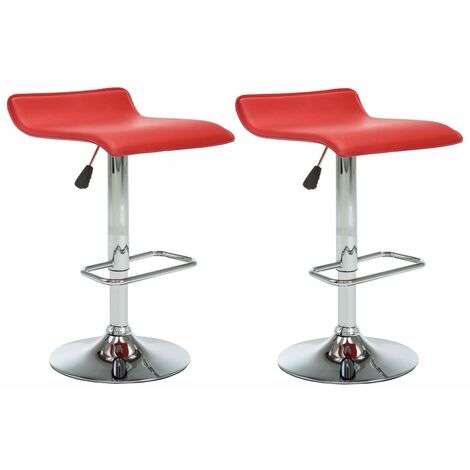 Taburetes de cocina 2 unidades cuero sintético rojo