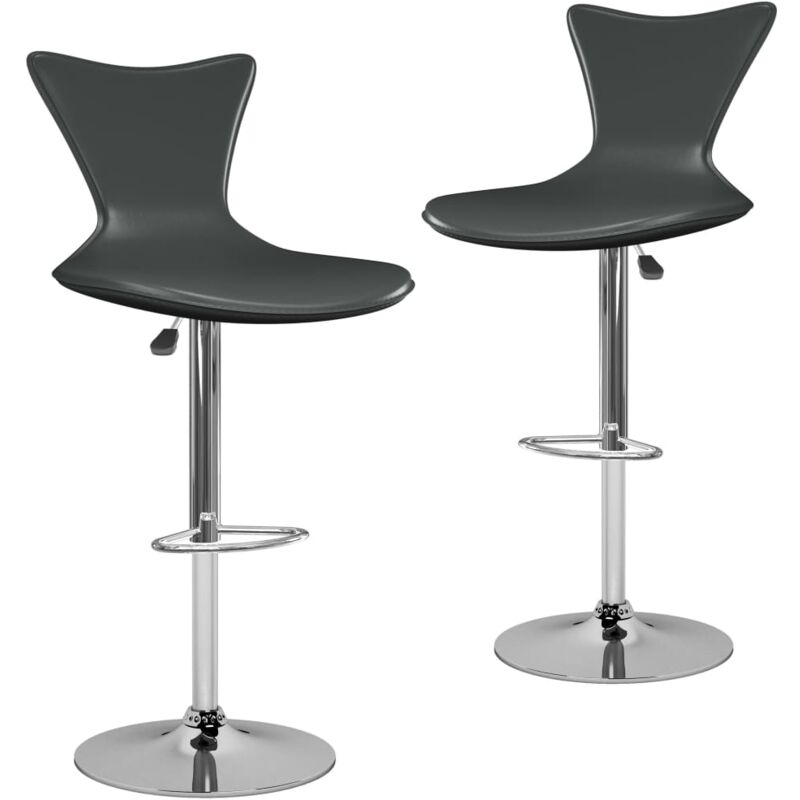 

vidaXL Taburetes de Cocina 2 Unidades Cuero Sintético Gris - Gris