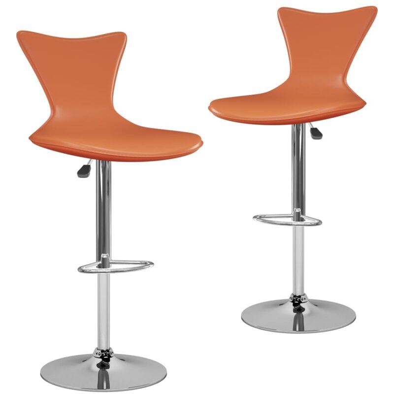 

vidaXL Taburetes de Cocina 2 Unidades Cuero Sintético Naranja - Naranja