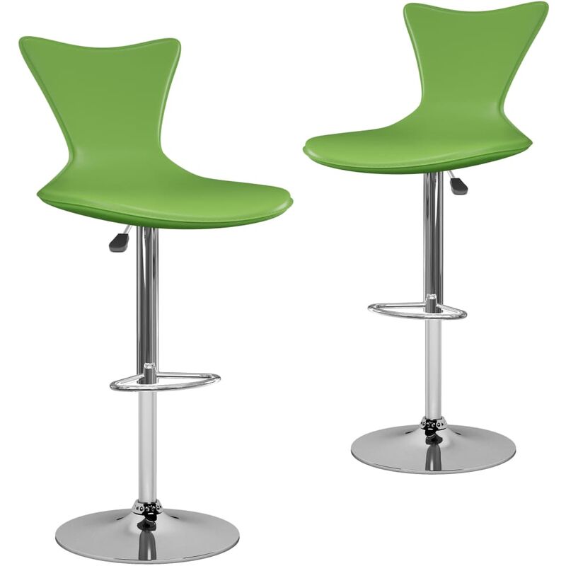 

vidaXL Taburetes de Cocina 2 Unidades Cuero Sintético Verde - Verde